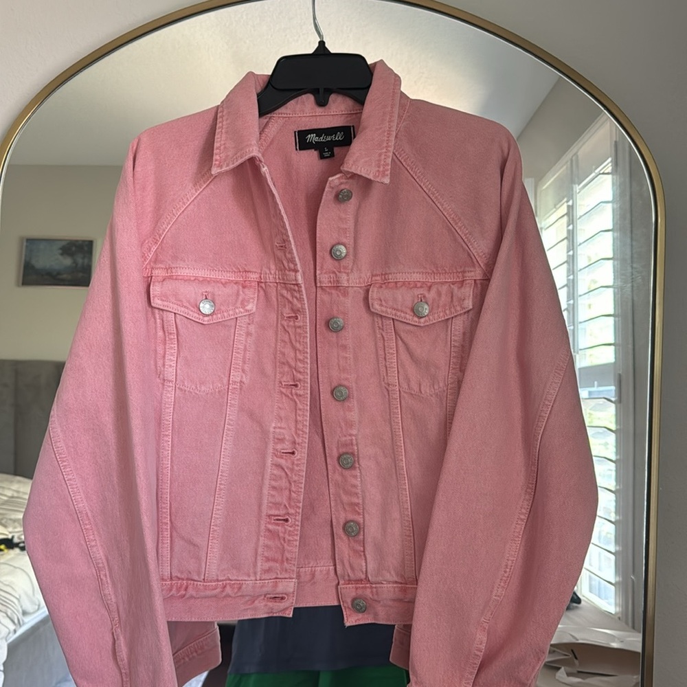 Madewell NWOT The Raglan Oversized Jean Jacket in Dusty Rose - Picture 5 of 7